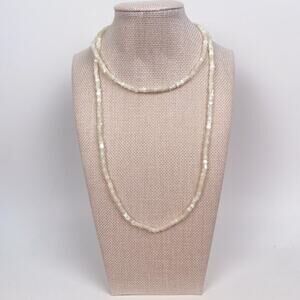 Mother of Pearl Long Beaded Necklace